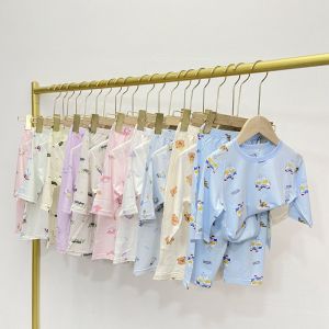 Ultra-Thin Seven-Part Tagkita Childrens Sleepwear Set Modal Silk Boys Summer Air Conditioning Suit Breathable Comfortable Pajamas