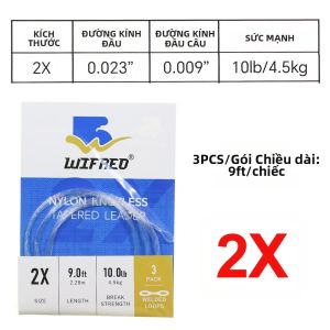 Dây Câu Nylon Trong Suốt 9FT/2.28M Loại 0X-7X Có Vòng Hàn Đầu Thu Nhỏ Dùng Cho Câu Ruồi Ở Biển Sông Hồ Bãi Biển Hồ Chứa.