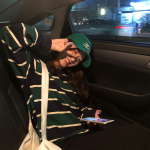 imimtuan | Áo Hoodie Nữ Phong Cách Retro Sọc Dễ Thương Đa Năng