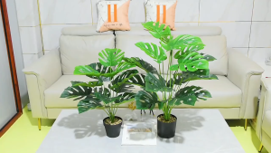 【1-3 Days Delivery】Artificial Monstera Plant Fake Turtle Leaf Plants with Monstera Leaf Pot Faux Monstera Plant for Home Office Store Garden Indoor