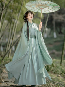 Revised Hanfu Womens Clothing Super Fairylike Wide Sleeve Collar Intersection New Style Adult 2025 Spring Autumn Fashionable