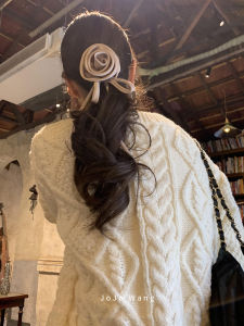 Silk Satin Hair Ties for Women High Elasticity Hair Bands Floral Design Autumn Winter Fashionable Hair Accessories for Girls