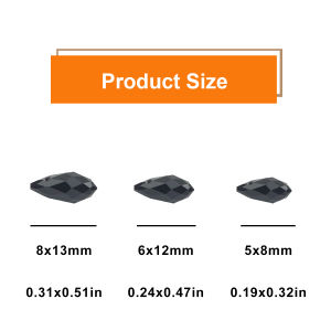 Side Hole Water Drop Austrian Black Crystal Glass Loose Beads 5x8/6x12/8x13mm 30-50pcs For DIY Jewelry Making Necklaces Bracelet