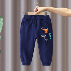 Casual Loose Fit Childrens Cotton Pants Spring Autumn Seasonal New Style Cartoon Print Baby Boys Trousers Fashionable Trendy