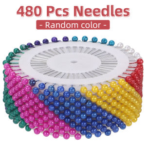 480Pcs Colorful Sewing Pins Straight Pin Long Positioning Needles Pearlized Ball Head Quilting Pins Fabric Fixation Crafts