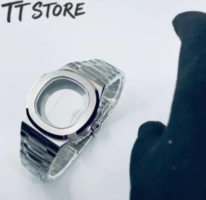 40mm Nautilus Style Watch Case Modified Sapphire Crystal Automatic Watch Case Accessories for NH34 NH35 NH36 Movement PP