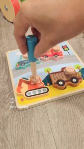 Wooden Screw Fine Motor Matching Puzzle Children Kids Toy