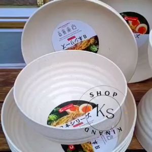 GRATIS SENDOK STAINLES SET ISI 6 PCS piring RAMEN PUTIH BARU TEBAL DOP RAMEN PLASTIK TERLARIS