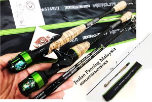 STARLIT MICRO LITE SPINNING CASTING ULTRA LIGHT FISHING UDANG rod with PVC Pipe