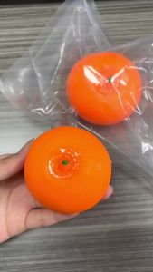 Orange Crunchy Moldable Stress Ball Crispy Squishy Squeeze Toy Round Blocks Filled Fidget Toy ASMR Sensory Stress Relief Toys