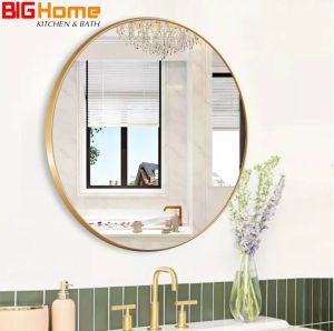 Gương tròn viền vàng gương nhà tắm cao cấp nhập khẩu siêu bền siêu nhẹkhông bay tróc màu phôi sắc nét không bay tróc kiểu dáng sang trọng