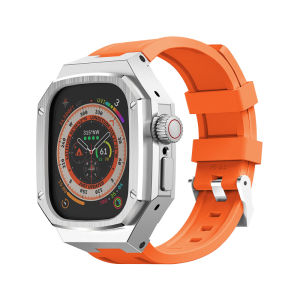 สายรัดและเคสสำหรับ Apple Watch กรอบโลหะชุดแท่งการปรับเปลี่ยนอย่างหรูหราขนาด49มม. 44มม. 45มม. 40มม. 41มม. Iwatch 9 8 7 Se 6 5 4