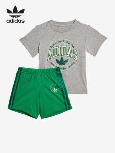 adidas | Infant & Toddler Knitted Round Collar Short Sleeve Shorts Set