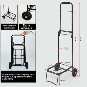 Portable Folding Hand-Pulled Shopping Cart Home Use Elderly Vegetable Buying Small Pulling Truck Hand-Push Cart Supermarket