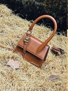 Fashionable Leather Shoulder Bag JACQUEMUS Style Single Hand Hold Small Square Bag Casual Underarm Womens Crossbody Bag