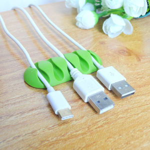 Holes USB Cable Organizer Cable Clamp Wire Winder Earphone Holder Cord Silicone Clips Phone Line Desktop Management