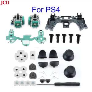 JCD | For PS4 Controller Repair Set L1 R1 L2 R2 Trigger Buttons 3D Analog Joysticks Thumb Sticks Cap Conductive Rubber Screwdriver Kit