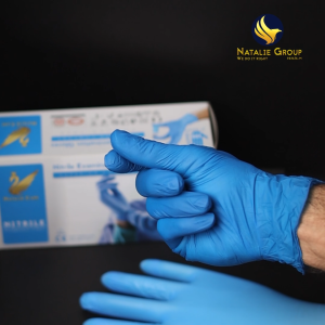 100 Pcs Blue Gloves Nitrile Powder-Free Disposable Safety Gloves for Spa Salon Clinic & Tattoo Use