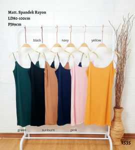 1535 Dress Tank Top Bodycon Grosir 36 Spandek Rayon Tebal Adem