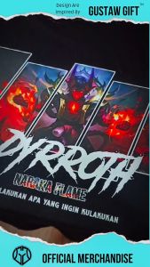 GG T-Shirt DYRROTH Skin Naraka Flame Mobile Legends Kaos Custom Katun Slim-fitting