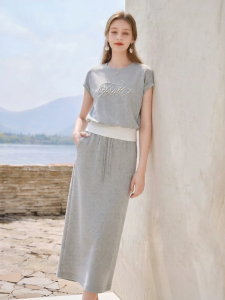 XIANGYING | Gray Summer Stylish Sport Leisure Set