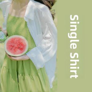 Ge·an·fei | Tea Time French Style Green Strap Dress for Petite Women