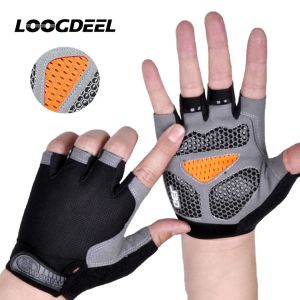 LOOGDEEL 1Pair Cycling Half Finger Gloves Breathable Anti-slip Anti-sweat Sports Gloves Bike Bicycle Running Glove Men Women