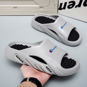 Trendy High-End Mens Slip-On Summer Outdoor Wear Anti-Slip Anti-Odor Basketball Sports Slippers Massage Flat Sandals