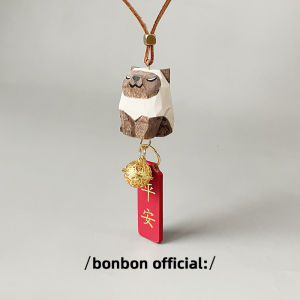 จี้ตกแต่งกระจกมองหลังรถยนต์ลายแมวสยาม ทำด้วยมือ เครื่องรางนำโชค ลวดลายแมว สไตล์การ์ตูน วัสดุไม้