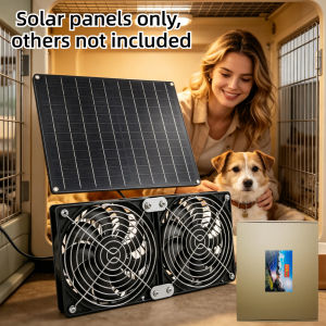 NEW 15W 20W Solar Panel Dual Cooling Exhaust Fan IPX7 Weather Resistant Quiet 3200RPM High Airflow Vent for Chicken Coop Dog
