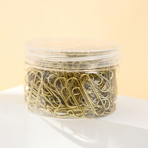 Gold Colored Paper Clips 28mm 200 Pieces Bucket Pack Light Gold Red Gold Finance Flower Pin Metal Material Binding Supplies