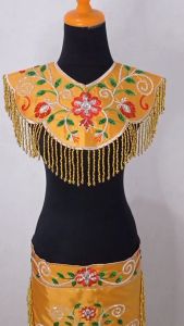 renda bordir aksesoris/kostum tari hiasan dada full payet juntai betawi