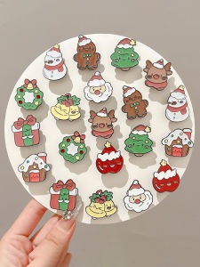 Christmas Brooch Santa Snowman Badge Pin Accessories Holiday Gift Small Jewelry Medal Clothes Decoration