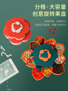 2025 New Luxury Rotating Fruit Tray Creative Candy Water Storage Box for Living Room Tea Table Nuts Dry Fruits Organizer