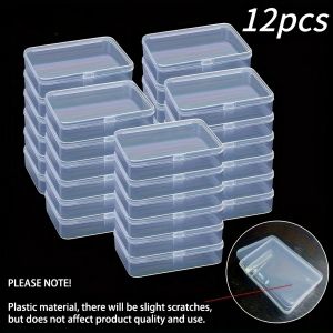 12-Pack Transparent PP Plastic Storage Boxes Set Durable Containers with Secure Latches for Craft Organization And Storage