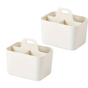 Desktop Organizer Box Split Pen Marker Organizer with Handle Versatile Cosmetic Container Box Bedroom Table Portable Storage Box