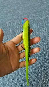 Anh 5/0 Kevlar Worm Hook for Big Softbait Soft Plastic Assist Weedless Hook
