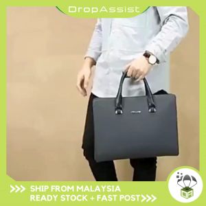 DROPASSIST 1286 Men Premium 14 Inch Water Resistant Laptop Business Office Bag Lelaki Beg Berkualiti Silang komputer Riba