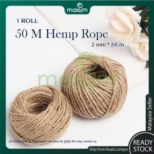 50 Meter Hemp Rope Tali Guni Gift Box packaging Binding Rope DIY Decoration Rope 多用处麻绳 Gift Wrapper String