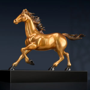 Bronze Horse Home Decorations Chinese Style Desktop Ornaments Craftsmanship Personalized Engraving Half Handmade Gift