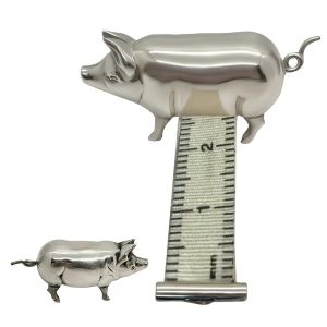 1Pc Antique-style Pig Mini Tape Measure Vintage Metal Pig Soft Tape Measure For Sewing And Crafts Cute Pig Sewing Tape Measure