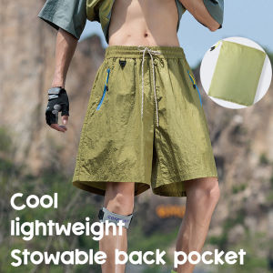 Men Quick Dry Shorts Stowable Back Pocket Outdoor Hiking Shorts Breathable Water Repellent Beach Shorts Cool Lightweight Running