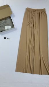 Quần ống rộng nữ nhung tăm suông lưng cao cạp chun có dây rút Quảng Châu loại 1 DECI.IN mã OR01