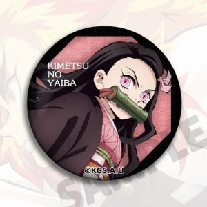Bandai | Móc Khóa Anime Demon Slayer: Mugen Train Huy Hiệu Ngực Kyojuro Rengoku Akaza Enmu Móc Treo Túi Móc Khóa Đồ Lưu Niệm ACG Ghim Cài Áo