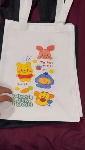 Tote Bag Anak Kartun & Tas Ransel Sekolah Putih Hitam