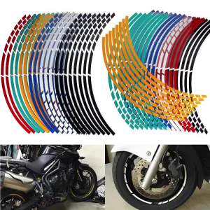 Motorcycle Reflective Sticker Car Tire Decals Trim Strips Universal Bike Wheel Sticker Waterproof Wheel Rim Tape 1718