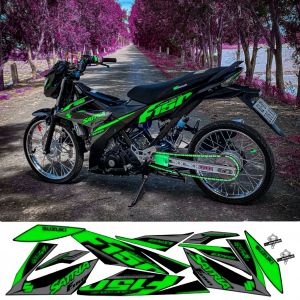 Tem rời Satria Fi 150cc - Mẫu F150. Chất liệu PPF Cao Cấp : 3 Lớp Chống Nước Chống Phai Màu. Nhãn Dán Decal