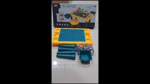 Meja Belajar Multifungsi Multifunctional Toy Block Table Main Anak