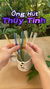 Ống Hút Thủy Tinh dài 15 - 20cm Đường Kính 8mm 14mm Nhiều Màu - Tạp Hoá Vy An