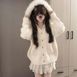 CHANGTONG | Lazy Style Hooded Sweater Coat